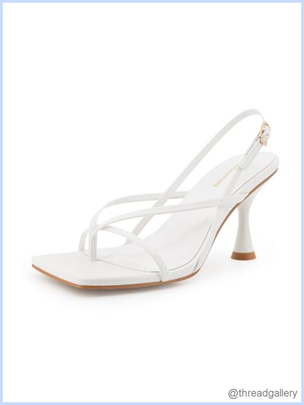 Women's Kitten Heel Strappy Thong Slingback Sandals Faux Leather Formal